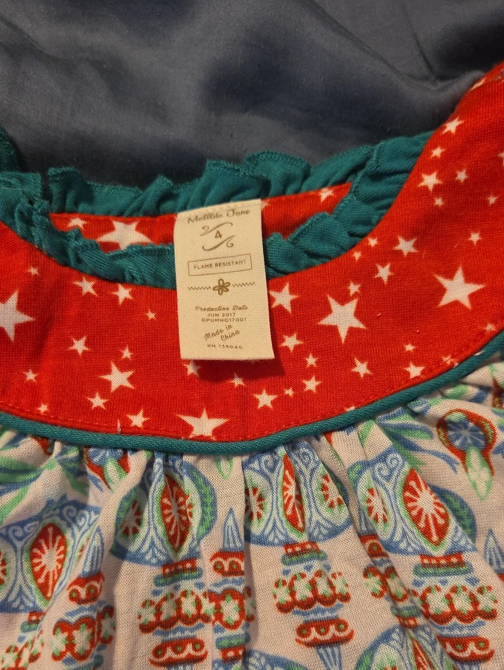 Matilda Jane Christmas Girls Pajama Set With Christmas Kitty Tights